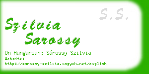 szilvia sarossy business card