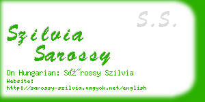 szilvia sarossy business card